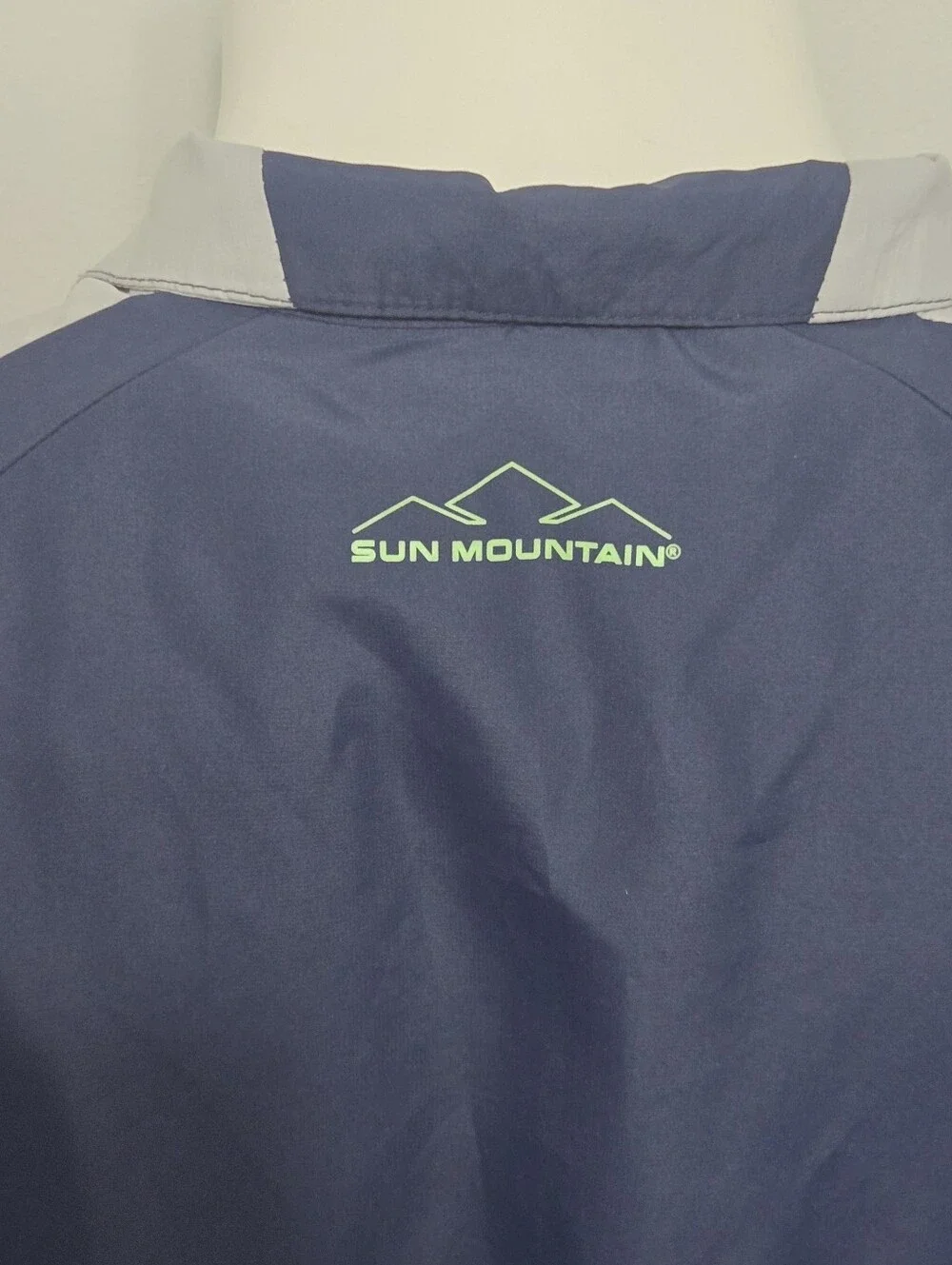 Sun Mountain Wind Wear Golf 1/4 Zip Windbreaker w/Pockets, Blue & Gray, Men's L
